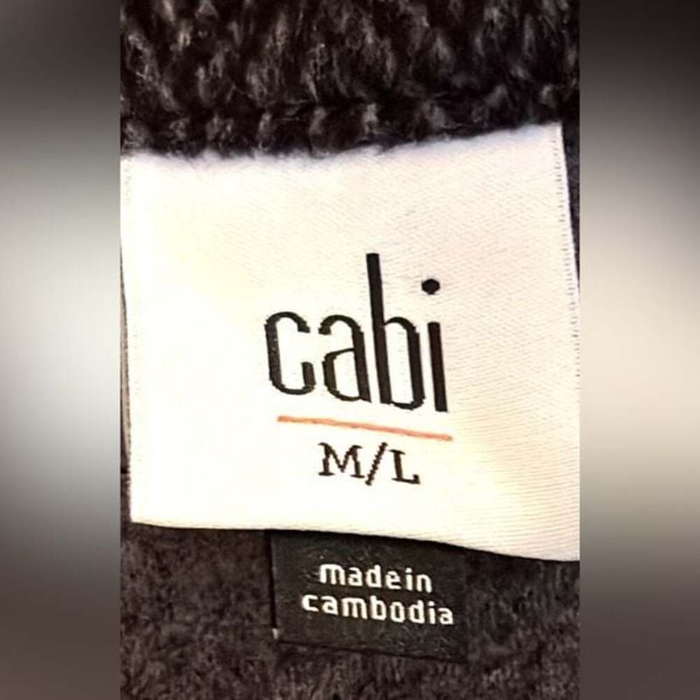 CAbi Womens Gray Black Novel Open Front Vest Long Duster Size M/L Herringbone - Picture 7 of 9
